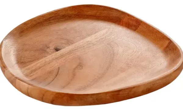 Pratos Para Servir-CASA Acacia Style Prato Natural