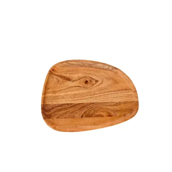 Pratos Para Servir-CASA Acacia Style Prato Natural