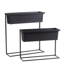 Vasos Em P-CASA Balco Caixa Para Plantas Preto
