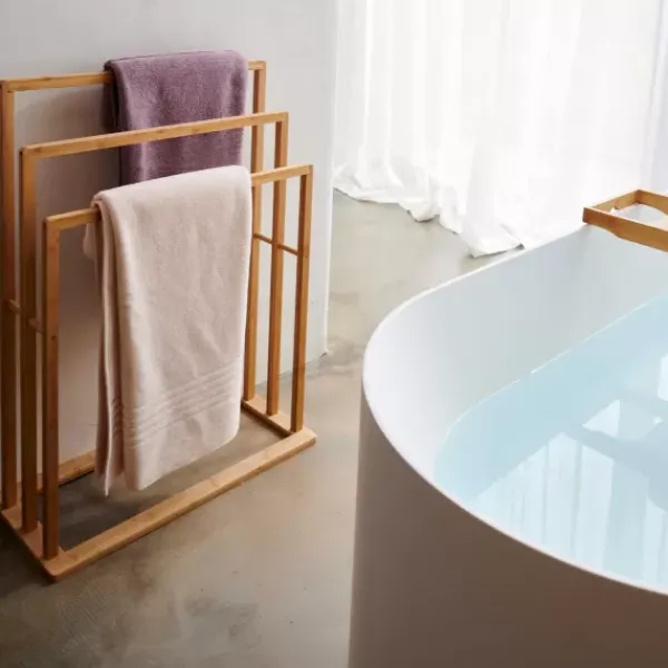 Móveis De Casa De Banho-CASA Bamboo Estante Para Toalhas Natural