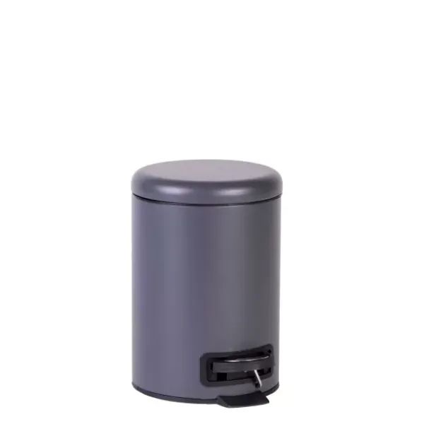 Caixotes De Lixo-CASA Basic Grey Balde De Lixo Com Pedal Cinzento