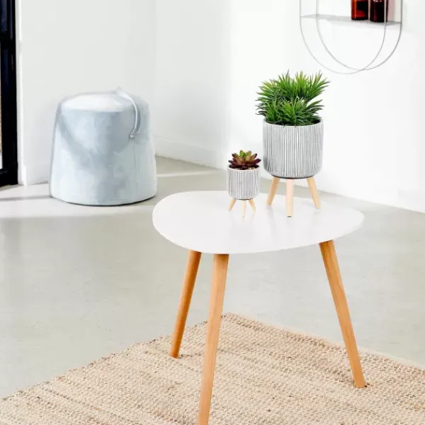 Mesas De Apoio-CASA Belliot Mesa Auxiliar Branco, Natural