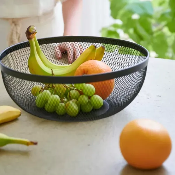 Acessórios De Cozinha-CASA Black Lunar Cesto Para Fruta Preto