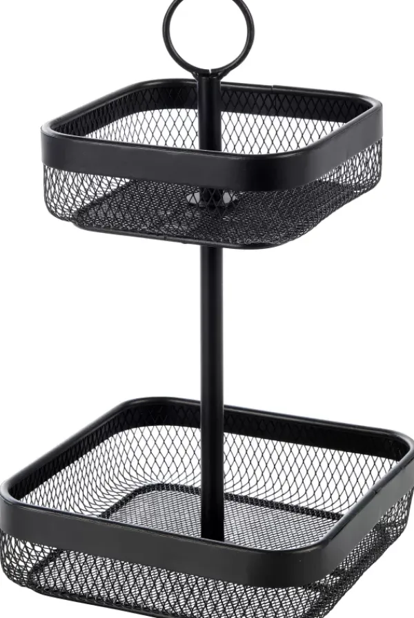 Acessórios De Cozinha-CASA Black Lunar Cesto Quadrado De 2 Pe As Preto