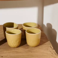 Canecas-CASA Botanic Ocher Caneca Caramelo Amarelo