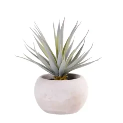 Plantas Artificiais-CASA Cement Cr Ssula Artificial Em Pote Cinzento