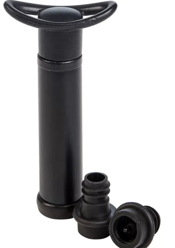Acessórios De Vinho-CASA Divino Bomba Para Vinho Com 2 Rolhas Preto