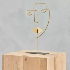 Figuras Deco-CASA Face Decora O Em P Dourado