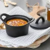 Pratos Para Forno-CASA Fero Tacho Para Forno Com Tampa Preto