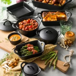 Pratos Para Forno-CASA Fero Tacho Para Forno Com Tampa Preto