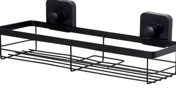 Acessórios De Duche-CASA Industria Cesto Para Duche Com Ventosas Preto