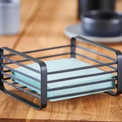 Acessórios De Cozinha-CASA Industria Porta-Guardanapos Preto