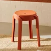 Tamborete-CASA Karlus Banco Terracota Vermelho