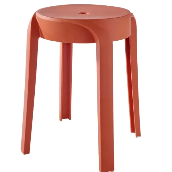 Tamborete-CASA Karlus Banco Terracota Vermelho
