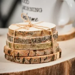 Acessórios Cocktail-CASA Madera Bases Para Copo Conjunto De 6 Natural