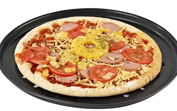 Formas De Cozer-CASA Margaritha Placa Para Cozer Pizza Cinzento Escuro