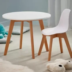 Móveis Para Criancas-CASA Mathias Cadeira Para Crian As Branco, Natural