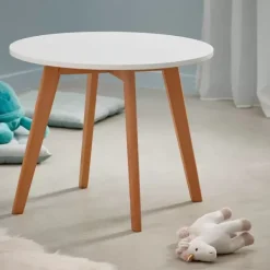 Móveis Para Criancas-CASA Mathias Mesa Para Crian A Branco, Natural