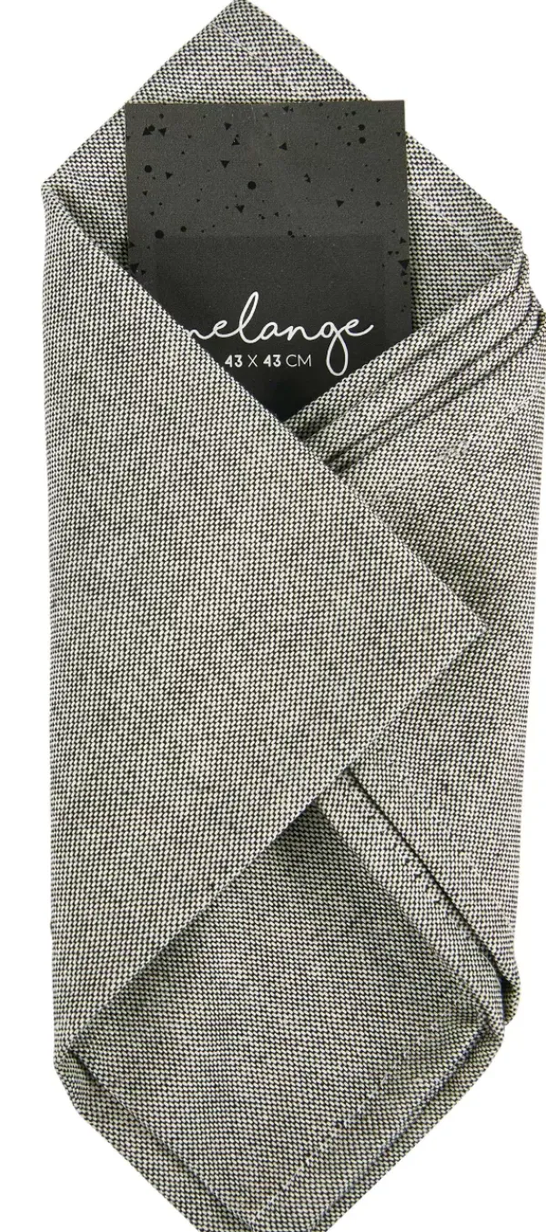 Toalhas De Mesa-CASA Melange Guardanapo Preto