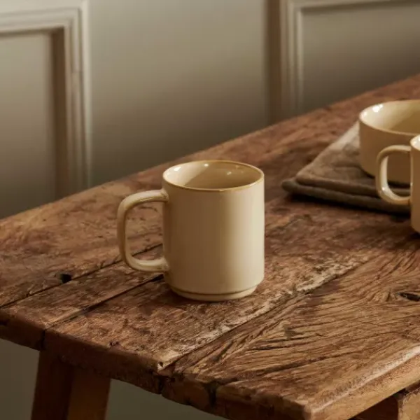 Canecas-CASA Mineral Sand Caneca Com Orelha Bege