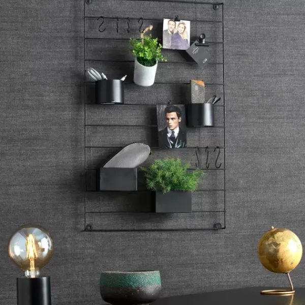 Estantes De Parede-CASA Modular Estante Preto