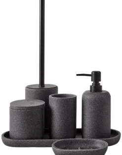 Acessórios De Lavatorio-CASA Moon Suporte Para Escova De Dentes Cinzento Escuro