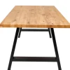 Mesas De Jantar-CASA New Oak Mesa De Jantar Com Pernas Em A De Metal