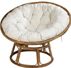 Poltronas-CASA Papasan Cadeira Lounge Natural, Cru