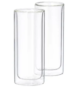 Copos Para Ch-CASA Relax Copos Parede Dupla Conjunto De 2 Transparente