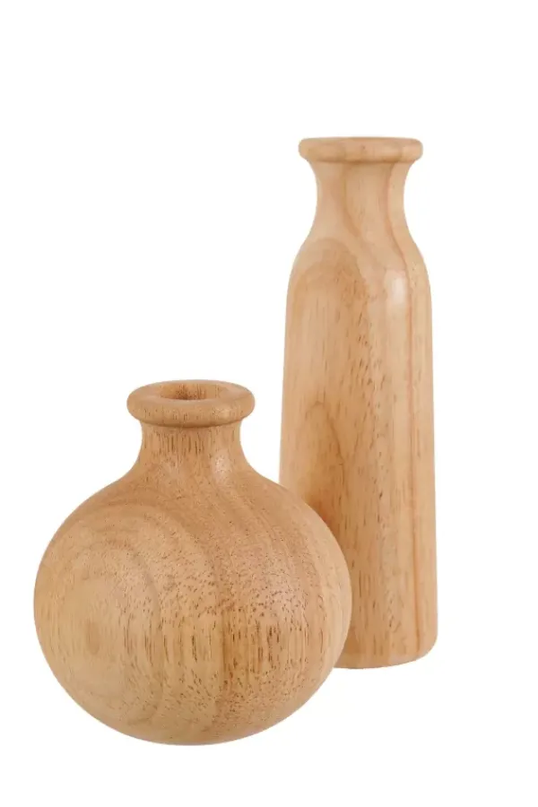 Jarras-CASA Rubberwood Jarra Deco Natural