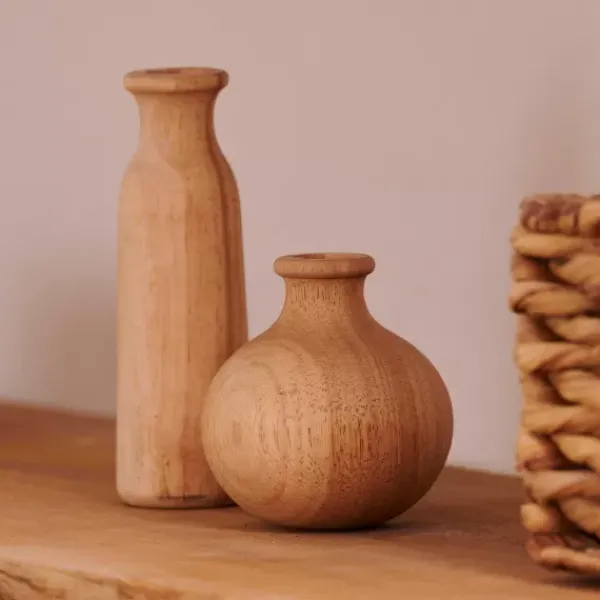 Jarras-CASA Rubberwood Jarra Deco Natural
