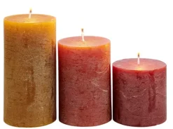 Velas-CASA Rustic Velas Conjunto De 3 Verde, Creme, Roxo Claro Diversas Cores