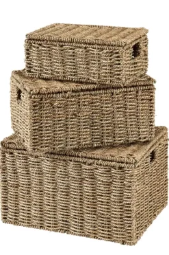 Cestos De Arrumação-CASA Seagrass Cesto De Arrumação S Com Tampa Natural