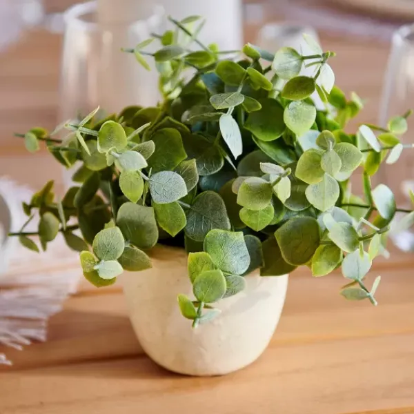 Plantas Artificiais-CASA Terra Planta Em Vaso Branco, Verde