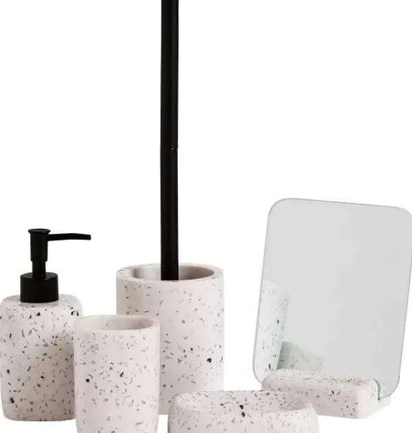 Acessórios Sanita-CASA Terrazzo Escova Sanita Em Suporte Branco