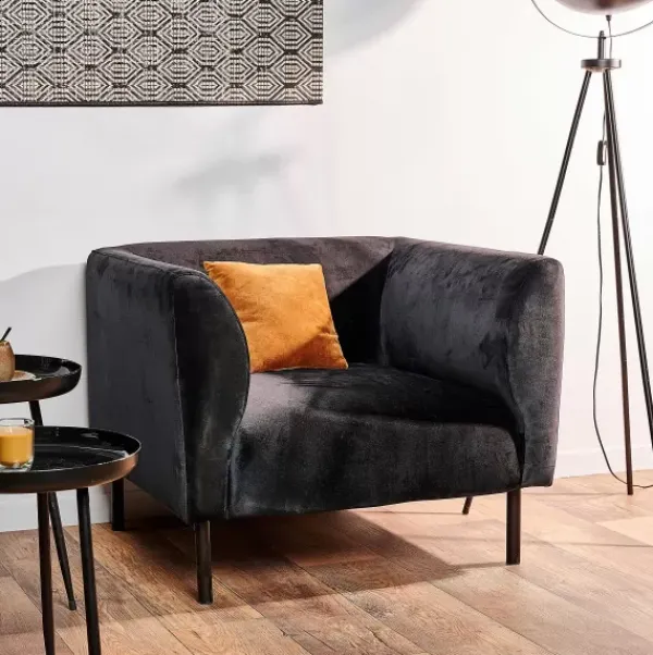 Poltronas-CASA Tilly Poltrona F Brica:Veludo Preto