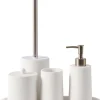 Acessórios Sanita-CASA White Elegance Escova Sanita Em Suporte Branco, Prateado