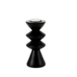 Suportes Para Velas Para Lamparinas-CASA Zigzag Porta-Velas Para Lamparinas Preto